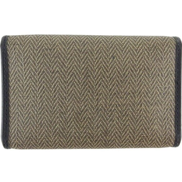BVLGARI Key Case Herringbone Coating Canvas x Leather Authentic - Picture 2 of 11